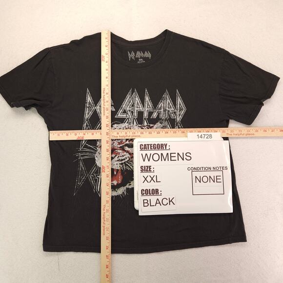 Def Leppard Band Graphic Short Sleeve Crew Neck Shirt Womens Size 2XL Black - Picture 5 of 9